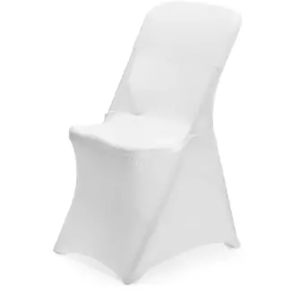 HENDI stoelhoes - polyester-elastaan tricot - strijkvrij, rekbaar, machinewasbaar - 54x44x(h)84 cm - wit - voor evenementen en horeca