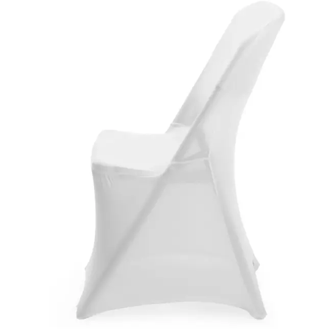 HENDI stoelhoes - polyester-elastaan tricot - strijkvrij, rekbaar, machinewasbaar - 54x44x(h)84 cm - wit - voor evenementen en horeca