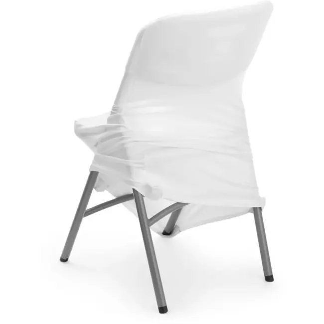 HENDI stoelhoes - polyester-elastaan tricot - strijkvrij, rekbaar, machinewasbaar - 54x44x(h)84 cm - wit - voor evenementen en horeca