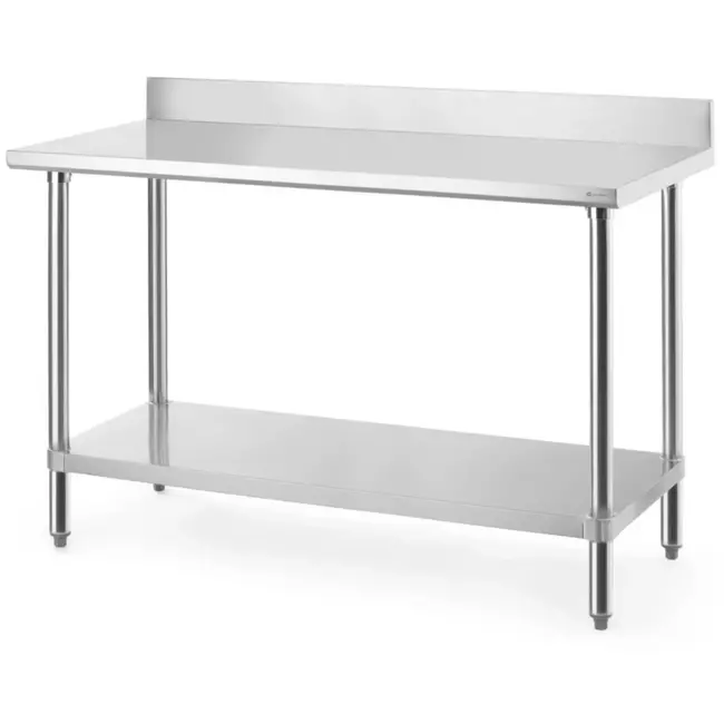 HENDI Werktafel - roestvast staal - met spatrand - 140x60x95 cm - zilver - professionele keuken