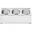 HENDI gastronormbakhouder 3 compartimenten - roestvast staal - 51,2x24,5x21,5 cm - antislipvoetjes, wandmontage - zilverkleurig - voor organiseren in horeca