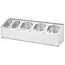 HENDI gastronormhouder - roestvast staal - 5 compartimenten, antislip en optionele wandmontage - 74,5 x 24,5 x 21,5 cm - zilverkleurig - voor gastronormbakken