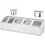 HENDI gastronormhouder - roestvast staal - 5 compartimenten, antislip en optionele wandmontage - 74,5 x 24,5 x 21,5 cm - zilverkleurig - voor gastronormbakken