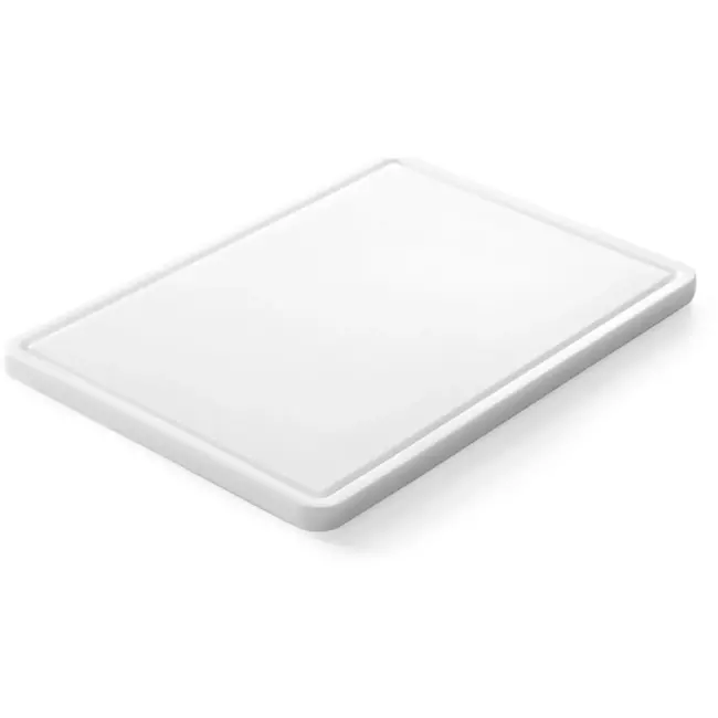 HENDI Snijplank - polyethyleen met hoge dichtheid - met opvanggroef voor sappen - 355x250x(H)15 mm - wit - universeel voor keuken en professioneel gebruik