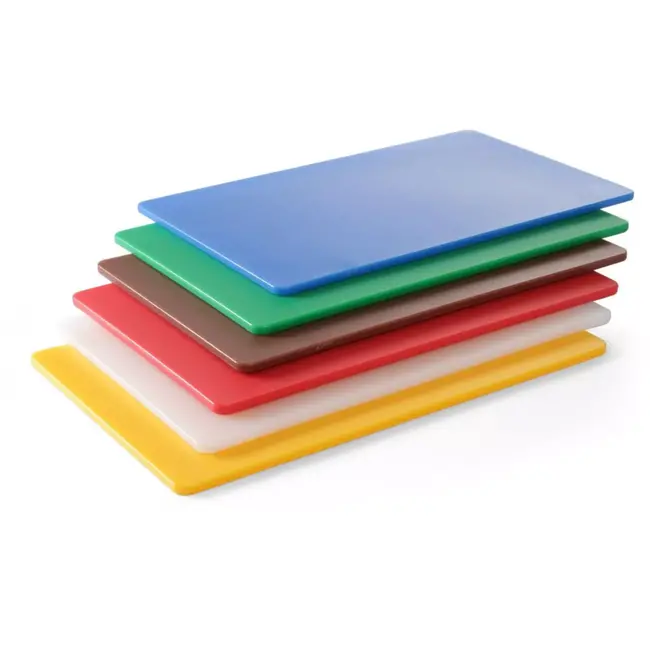 HENDI snijplankenset - HDPE 500 kunststof - gastronorm 1/1 - 530x325 mm, 10 mm dik - HACCP kleurcodering - 6 kleuren, 6 stuks - voor horecakeuken