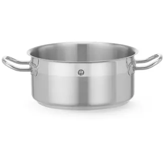 HENDI Lage kookpan rvs zonder deksel - diameter 20 cm x 9,7 cm hoog - zilverkleurig - inductie