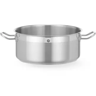 HENDI Kookpan laag - roestvast staal - zonder deksel - 28x12,6 cm - 7,3 l - zilver - inductie