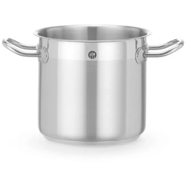 HENDI Kookpan hoog - roestvast staal met aluminium meerlagenbodem - zonder deksel - 16 x 15,6 cm - 3 liter - zilver - voor alle warmtebronnen inclusief inductie