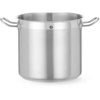 HENDI Hoge kookpan - roestvast staal met aluminium sandwichbodem - zonder deksel - 9,8 liter - 24 cm doorsnede, 22,6 cm hoog - alle warmtebronnen, horeca - zilver