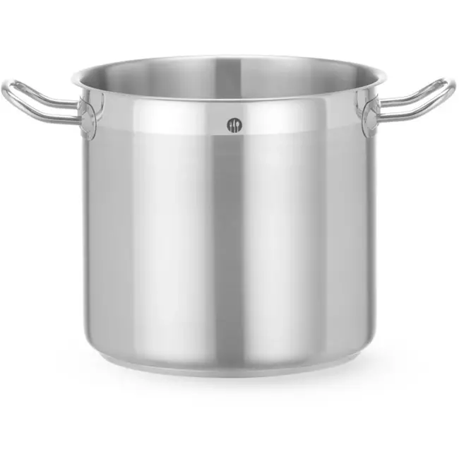 HENDI Hoge kookpan - roestvast staal met aluminium sandwichbodem - zonder deksel - 9,8 liter - 24 cm doorsnede, 22,6 cm hoog - alle warmtebronnen, horeca - zilver