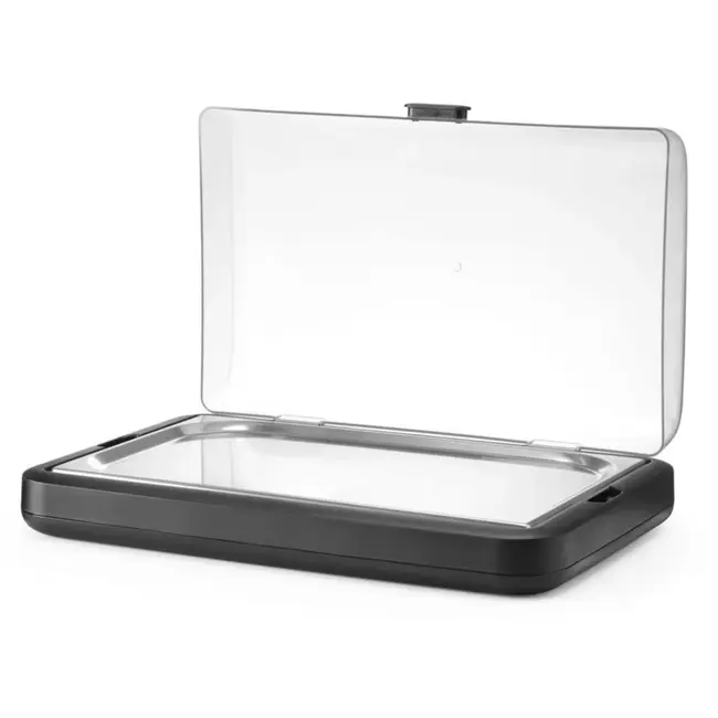 HENDI Koelopzetvitrine GN 1/1 - polypropyleen en rvs - 59,3x38,9x14,7 cm - zwart - voor buffet