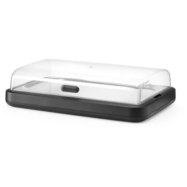 HENDI Koelopzetvitrine GN 1/1 - polypropyleen en rvs - 59,3x38,9x14,7 cm - zwart - voor buffet