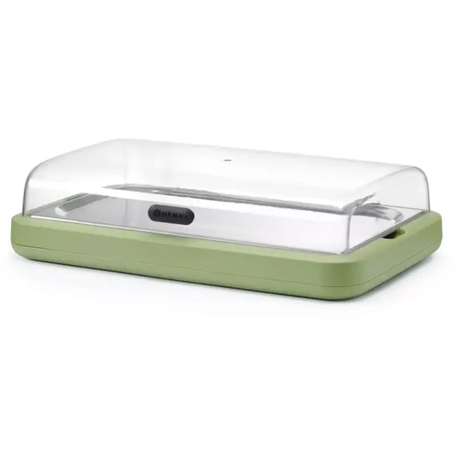 HENDI Koelvitrine GN 1/1 - polypropyleen, rvs, koelelement - 59,3x38,9x14,7 cm - groen - buffet