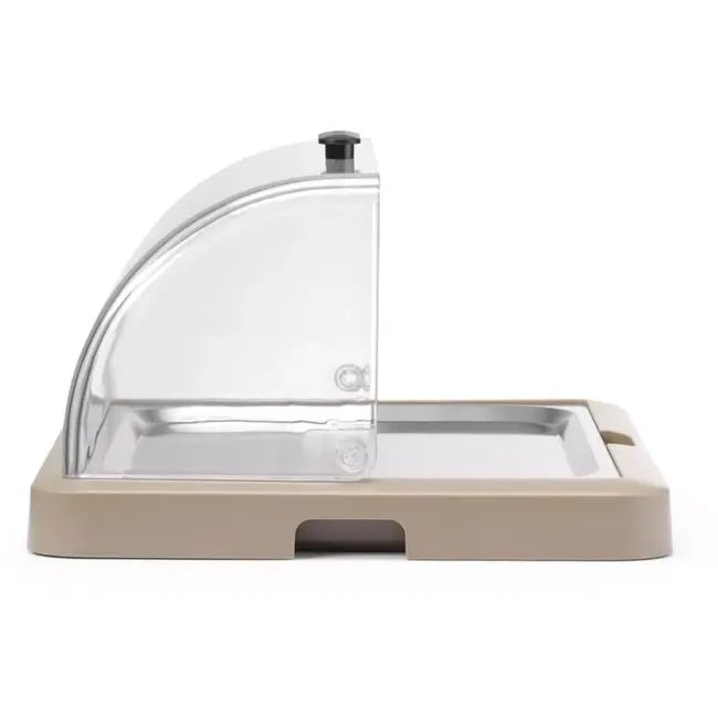 HENDI Koelvitrine met roldeksel - 46x35,5x22 cm - ABS, PET en rvs - beige - koelen voor buffet