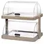 HENDI Dubbele koelvitrine met roldeksels, 2 niveaus - 48 x 35,5 x 48 cm - ABS/PET met koelelementen, inclusief rvs schalen 40 x 30 cm - beige - voor horecabuffet