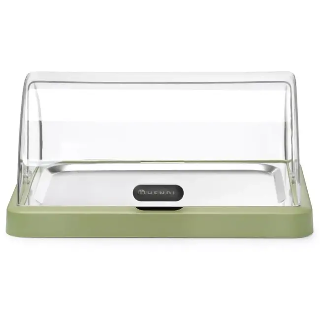 HENDI Koelvitrine met roldeksel - ABS behuizing, roestvaststalen plateau 40 x 30 cm - 46 x 35,5 x 22 cm - groen - met koelelementen - voor buffetpresentatie