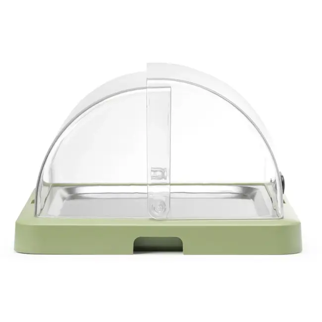 HENDI Koelvitrine met roldeksel - ABS behuizing, roestvaststalen plateau 40 x 30 cm - 46 x 35,5 x 22 cm - groen - met koelelementen - voor buffetpresentatie