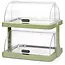 HENDI koelvitrine - ABS en PET - dubbel met roltopdeksel, 2-laags, koelen en presenteren - 48x35,5x48 cm - groen - voor buffet, met roestvaststalen schalen 40x30 cm