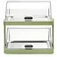 HENDI koelvitrine - ABS en PET - dubbel met roltopdeksel, 2-laags, koelen en presenteren - 48x35,5x48 cm - groen - voor buffet, met roestvaststalen schalen 40x30 cm