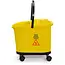 HENDI Dweilemmer met wringer op zwenkwielen - polypropyleen - 16 liter - 40,5x29,6x34 cm - geel - voor professioneel vloeronderhoud in horeca en schoonmaak