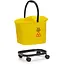HENDI Dweilemmer met wringer op zwenkwielen - polypropyleen - 16 liter - 40,5x29,6x34 cm - geel - voor professioneel vloeronderhoud in horeca en schoonmaak