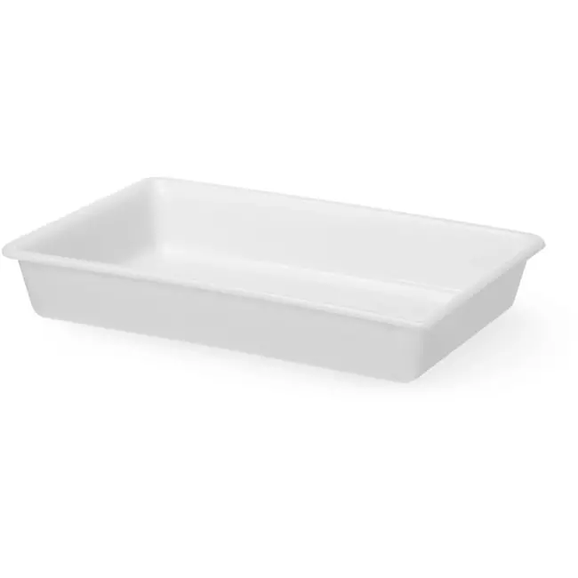 HENDI Bereidingsbak polyethyleen (PE) - 8 liter - 480x330x(H)80 mm - wit - vaatwasmachinebestendig - voor bereiden, opslaan en vervoeren van voedsel in de keuken