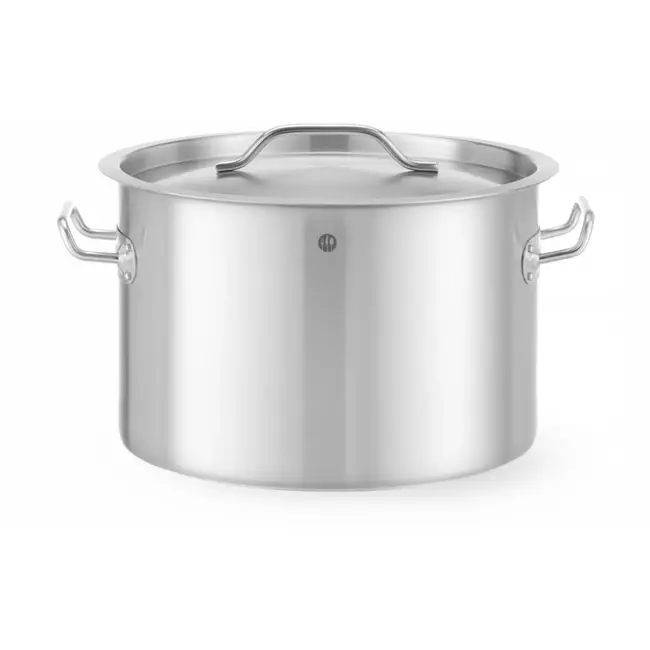 HENDI Kookpan met deksel - roestvast staal met aluminium sandwichbodem - 35x24 cm - 23 liter - zilver - inductie en alle warmtebronnen - horeca