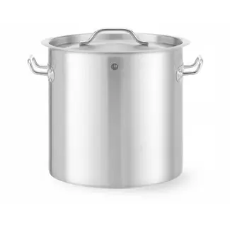 HENDI Kookpan hoog - roestvast staal met aluminium sandwichbodem - met deksel en stoomgaatjes - 17 liter - 28x28 cm - zilverkleurig - voor alle warmtebronnen