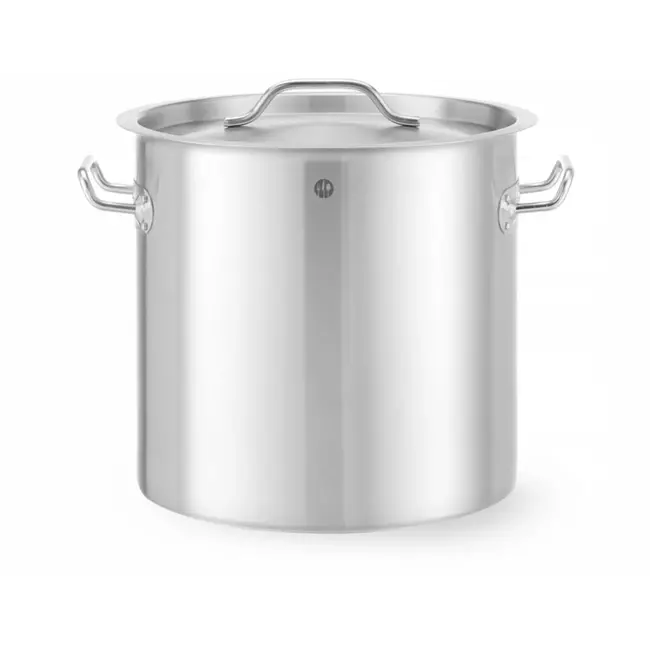 HENDI Kookpan hoog - roestvast staal met aluminium sandwichbodem - met deksel en stoomgaatjes - 17 liter - 28x28 cm - zilverkleurig - voor alle warmtebronnen