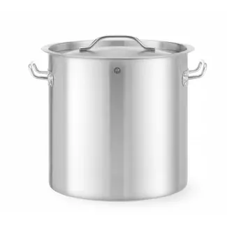 HENDI Kookpan hoog met deksel - roestvast staal - 21 l - 30x30 cm - zilver - inductiegeschikt