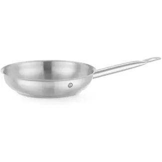 HENDI Koekenpan - aluminium en roestvast staal 18/0 - sandwichbodem, voor bakken en braden, inductiegeschikt - 20 cm x 4,5 cm - zilver - alle warmtebronnen