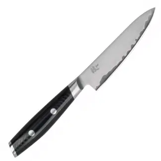 Yaxell Officemes keukenmes 12 cm - VG10 roestvrij staal - 3-laags lemmet voor precisiesnijden - zwart - groente en fruit