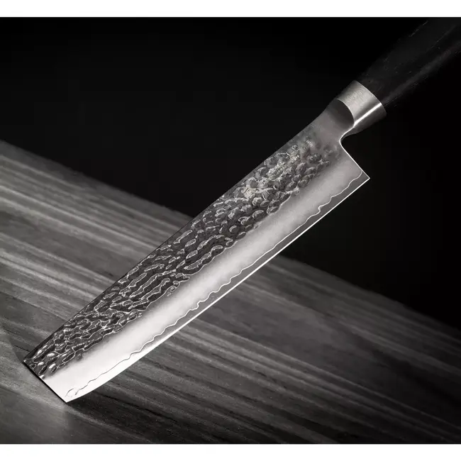 Yaxell Taishi Nakiri 16,5 cm – VG-10 Staal – Hardheid 61 HRC – Tsuchime Afwerking – Gehamerd Lemmet – Zwart Pakka Beukenhout Handvat