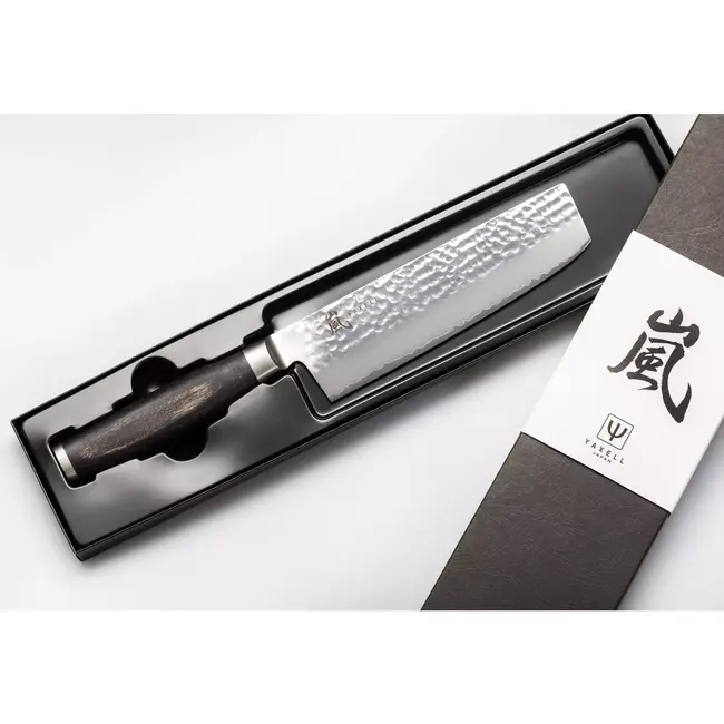 Yaxell Taishi Nakiri 16,5 cm – VG-10 Staal – Hardheid 61 HRC – Tsuchime Afwerking – Gehamerd Lemmet – Zwart Pakka Beukenhout Handvat