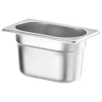 HENDI GN-bak 1/9 - rvs - 176x108x150 mm - 1,3 liter - stapelbaar - zilver - oven en vriezer
