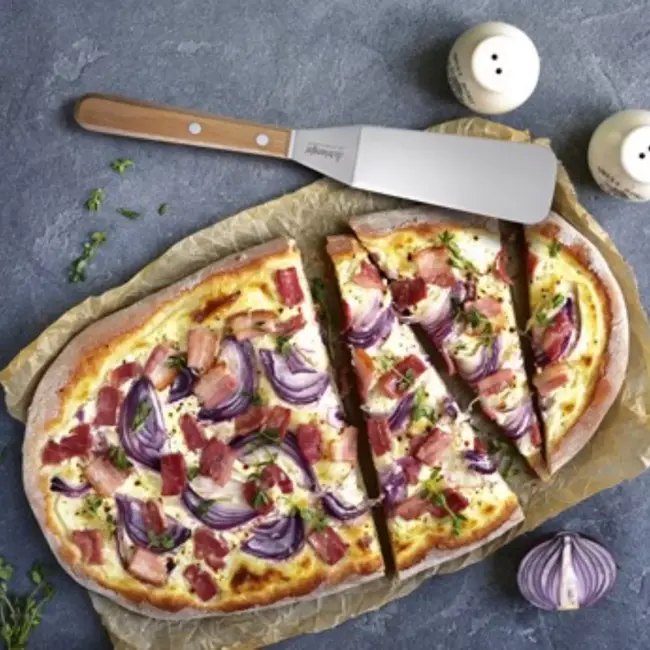 Triangle Paletmes met Knik – 12 cm RVS Lemmet – Luxe Kersenhouten Handvat