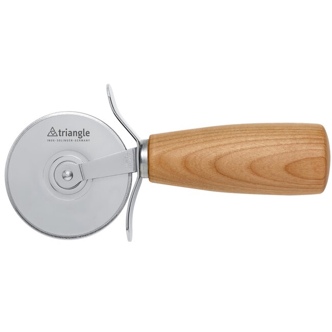 Triangle Pizzasnijder met Pruimenhouten Heft – 7cm RVS Lemmet – Solingen Kwaliteit