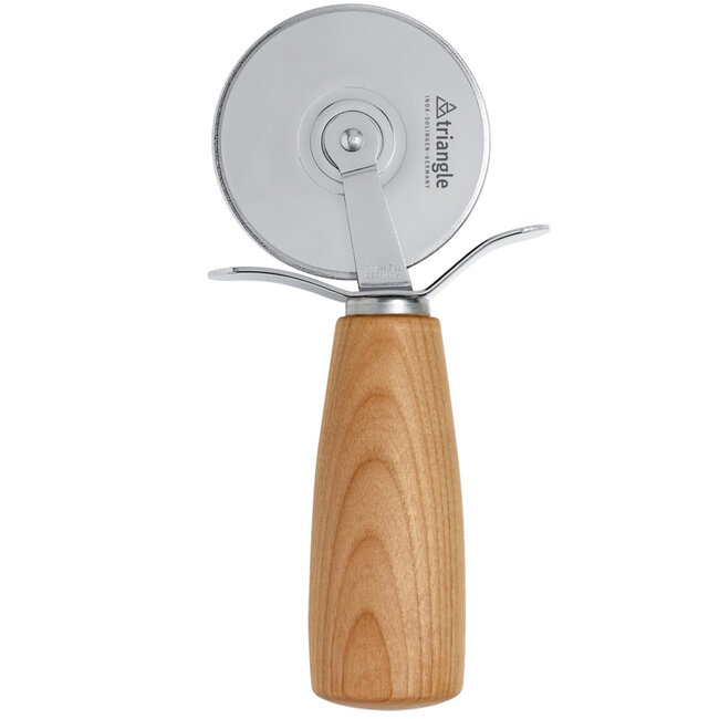 Triangle Pizzasnijder met Pruimenhouten Heft – 7cm RVS Lemmet – Solingen Kwaliteit