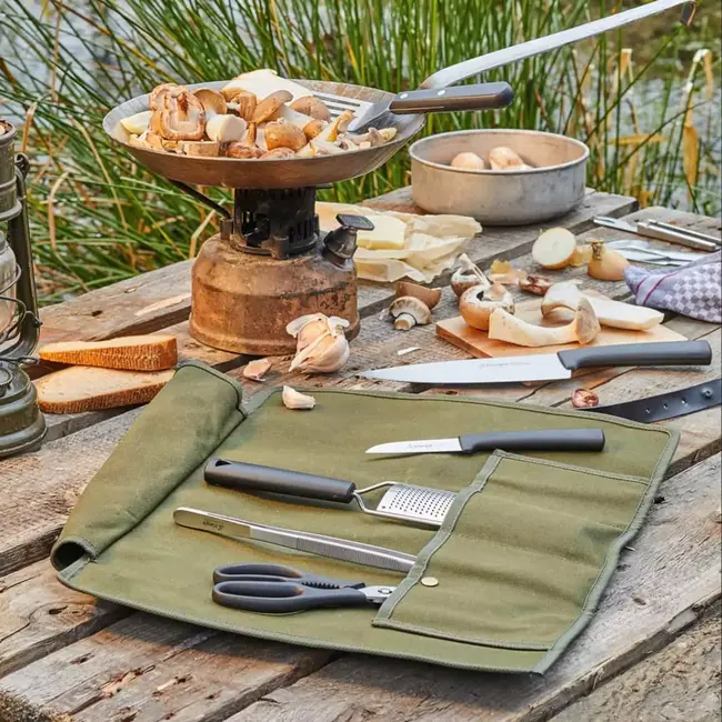 Triangle Duurzame Canvas Koksroltas – Ruim & Afwasbaar – Met Verstelbare Leren Riem