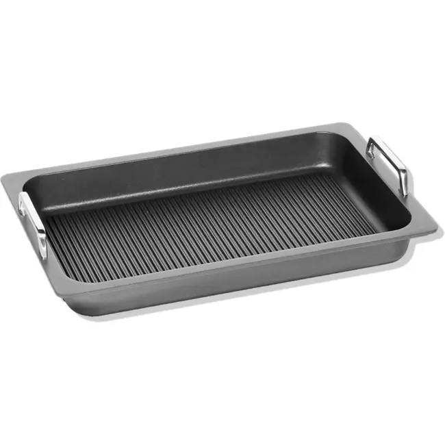 AMT Gastroguss Gastronorm grillplaat – 53x33 cm – met handgrepen – geschikt voor alle warmtebronnen