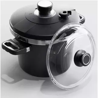 AMT Gastroguss Drukpan set – 24 cm – 5,5 liter – anti-aanbak – geschikt voor inductie – inclusief glazen deksel