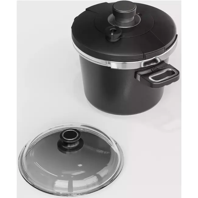 AMT Gastroguss Drukpan set – 24 cm – 5,5 liter – anti-aanbak – geschikt voor inductie – inclusief glazen deksel