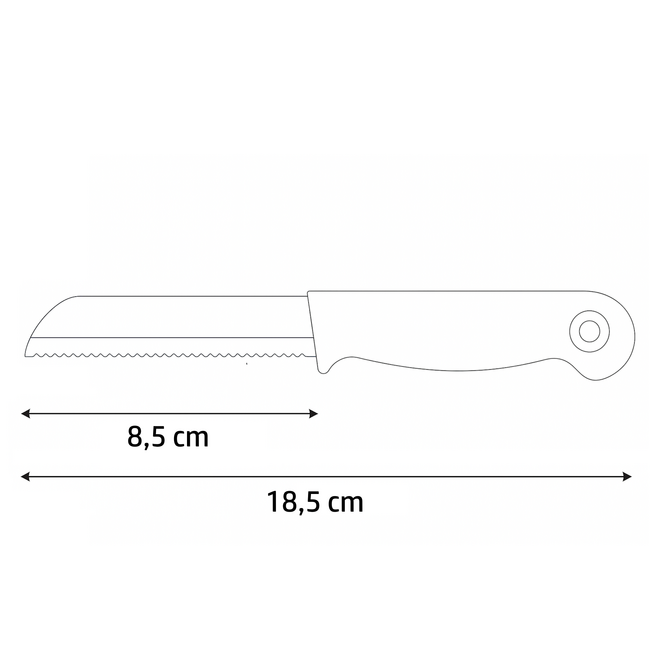 Solingen Kartelmes – Tomatenmes met Kartel – RVS – 18,5 cm met Blade Cover – Paars – 2 stuks