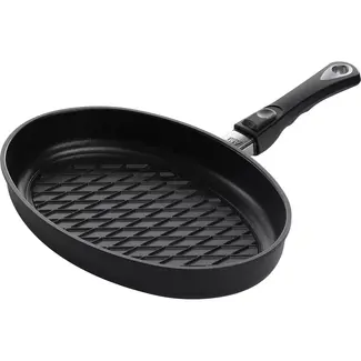 AMT Gastroguss BBQ pan – 35x24 cm – Geschikt voor alle warmtebronnen – Inductie – Duurzaam ontwerp