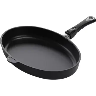 AMT Gastroguss Vispan 41 x 27 cm met afneembare steel LOTAN® antiaanbaklaag geschikt voor alle warmtebronnen incl. inductie