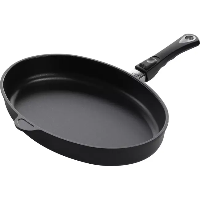 AMT Gastroguss Ovale vispan – gietaluminium – Lotan® anti-aanbaklaag – 41x27 cm – inductie en ovenbestendig