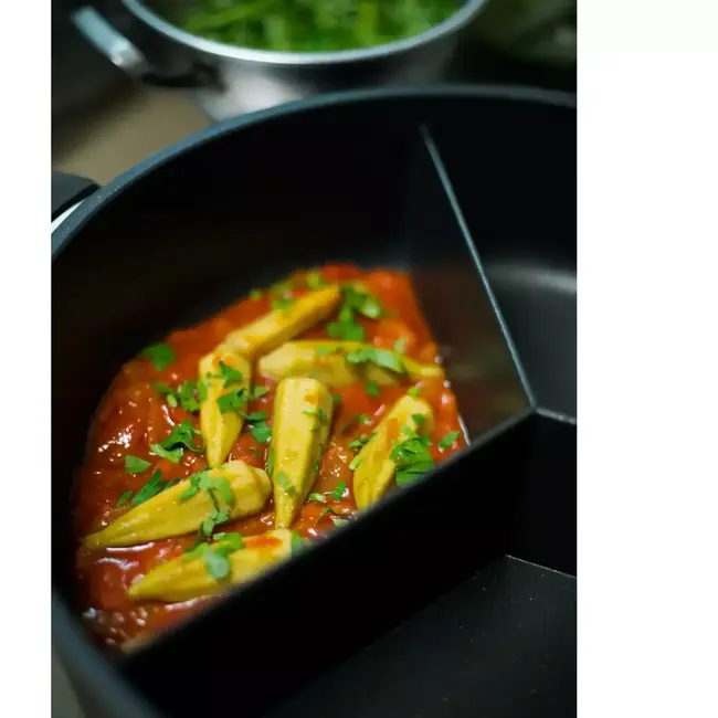 AMT Gastroguss 3-vaks hapjespan – 32 cm – aluminium – antiaanbak – inductie en ovenbestendig