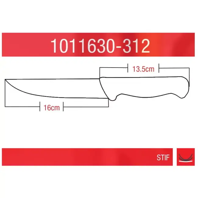 Eikaso Solingen Uitbeenmes 16 cm – Stijf Breed Lemmet – Ergonomisch Geel Heft