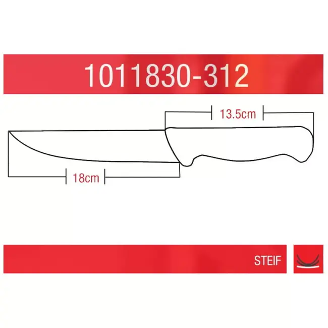 Eikaso Solingen Uitbeenmes 18 cm – Stijf en Breed Lemmet – Ergonomisch Geel Heft