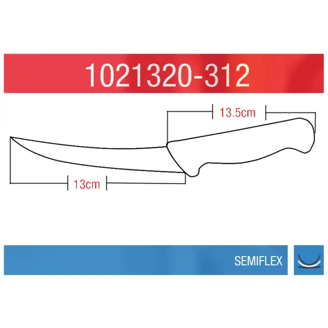 Eikaso Solingen Uitbeenmes 13 cm – Semi-Flexibel Gebogen Lemmet – Ergonomisch Geel Handvat